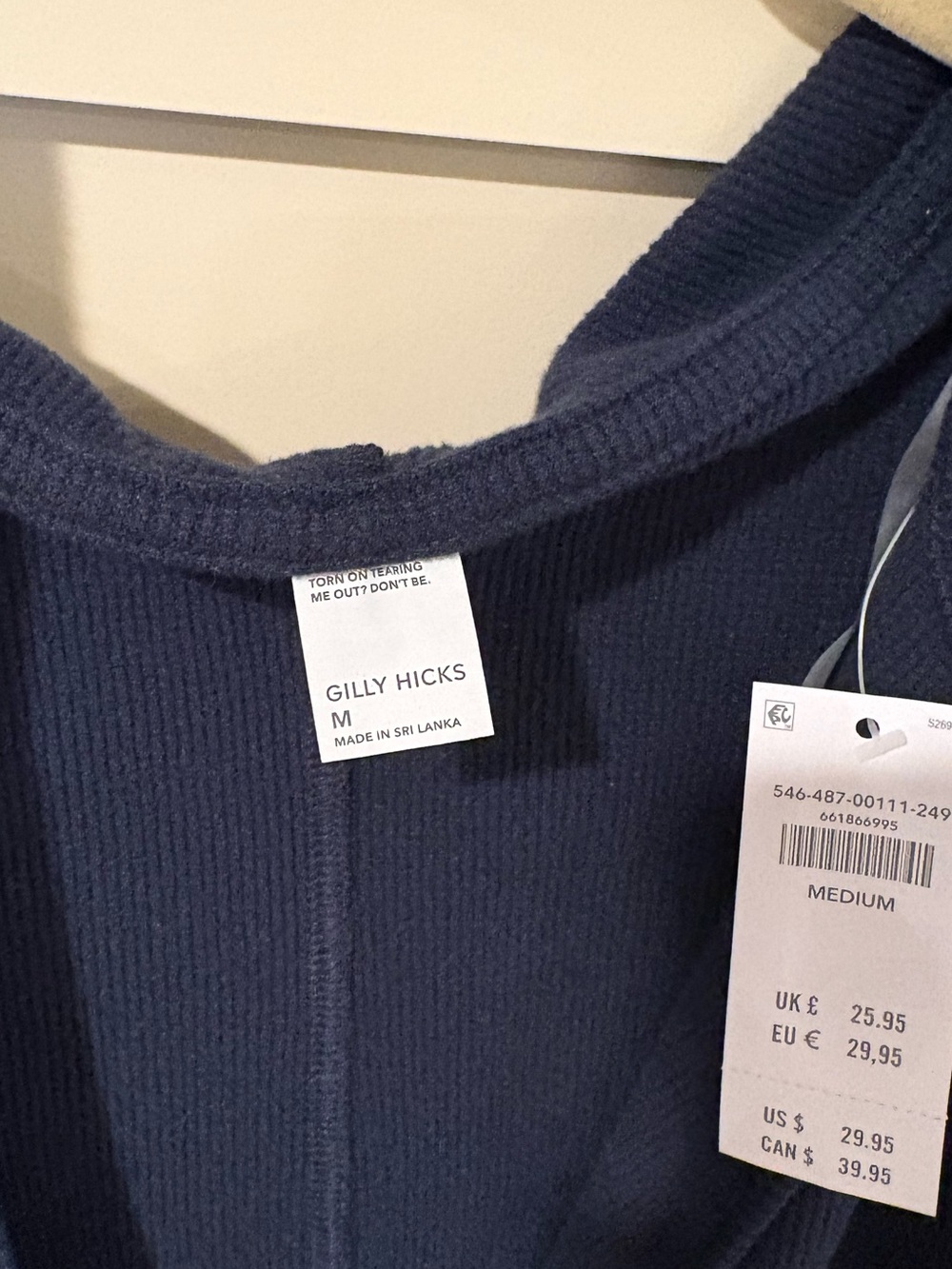 Hollister Gilly Hicks Navy Wrap Hoodie NWT - Picture 3 of 5